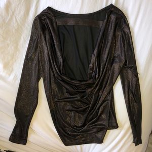 Open back metallic satin Urban Outfitters top
